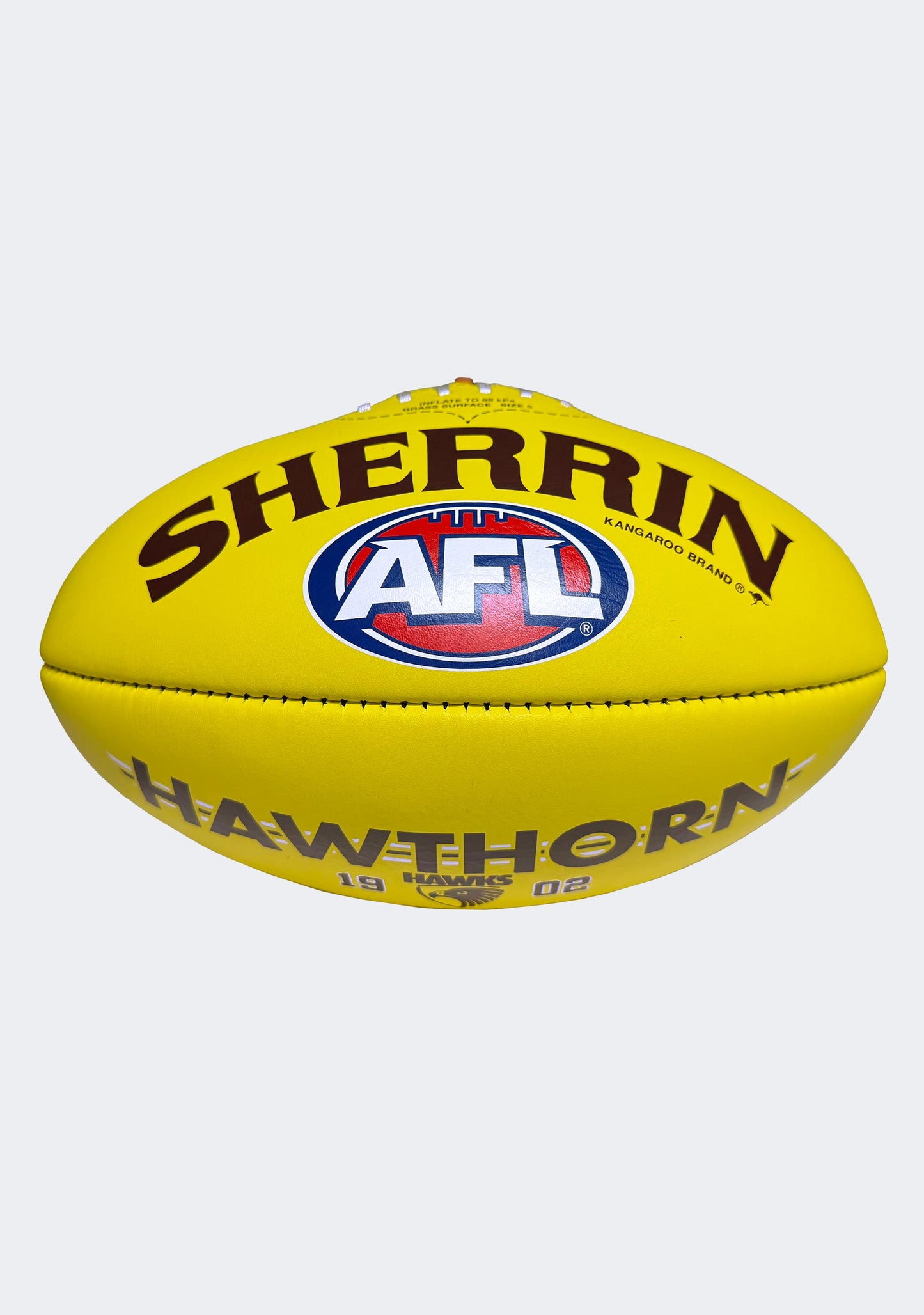 Sherrin AFL Hawthorn Hawks Team Yellow Leather Football