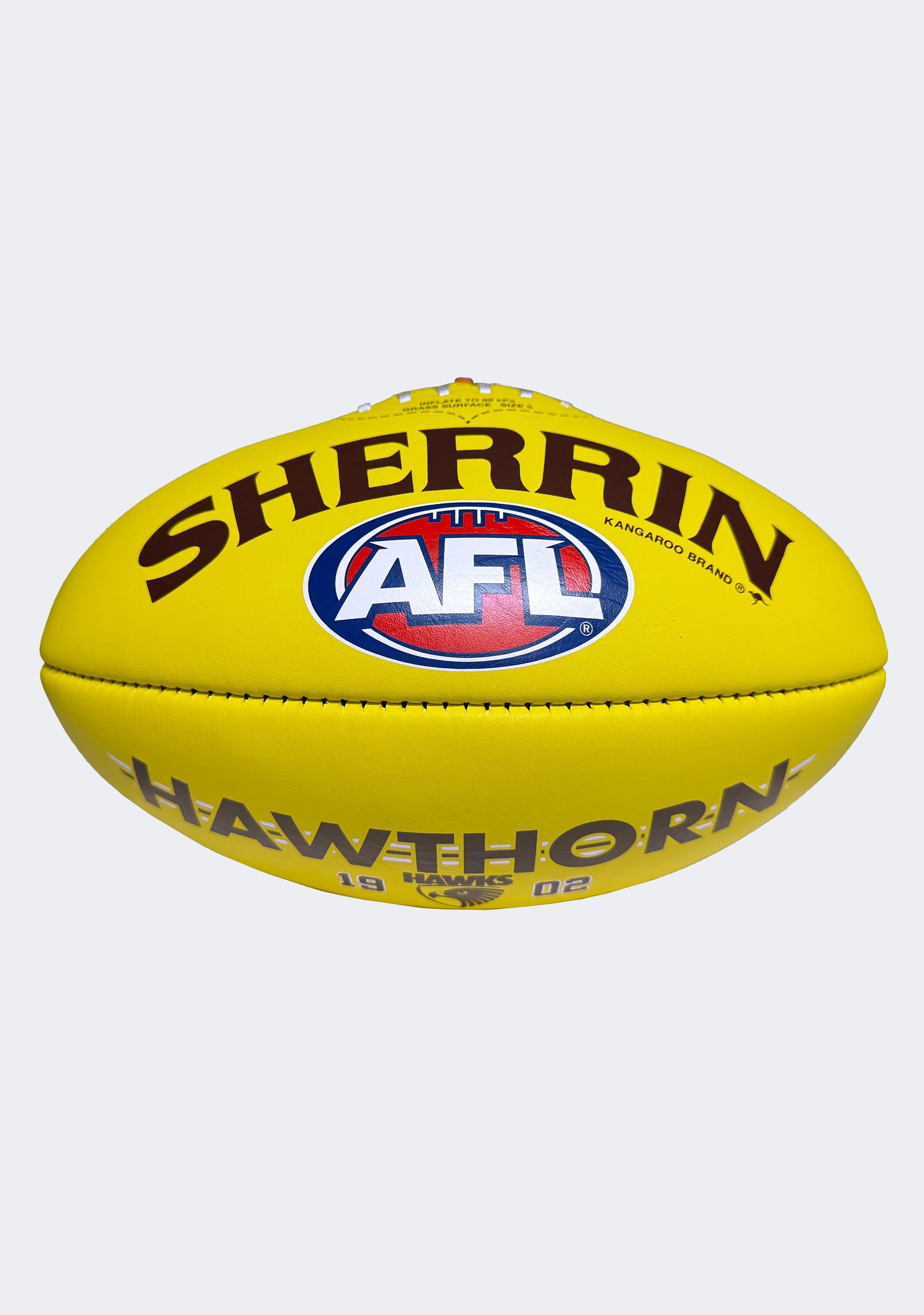 Sherrin AFL Hawthorn Hawks Team Yellow Leather Football