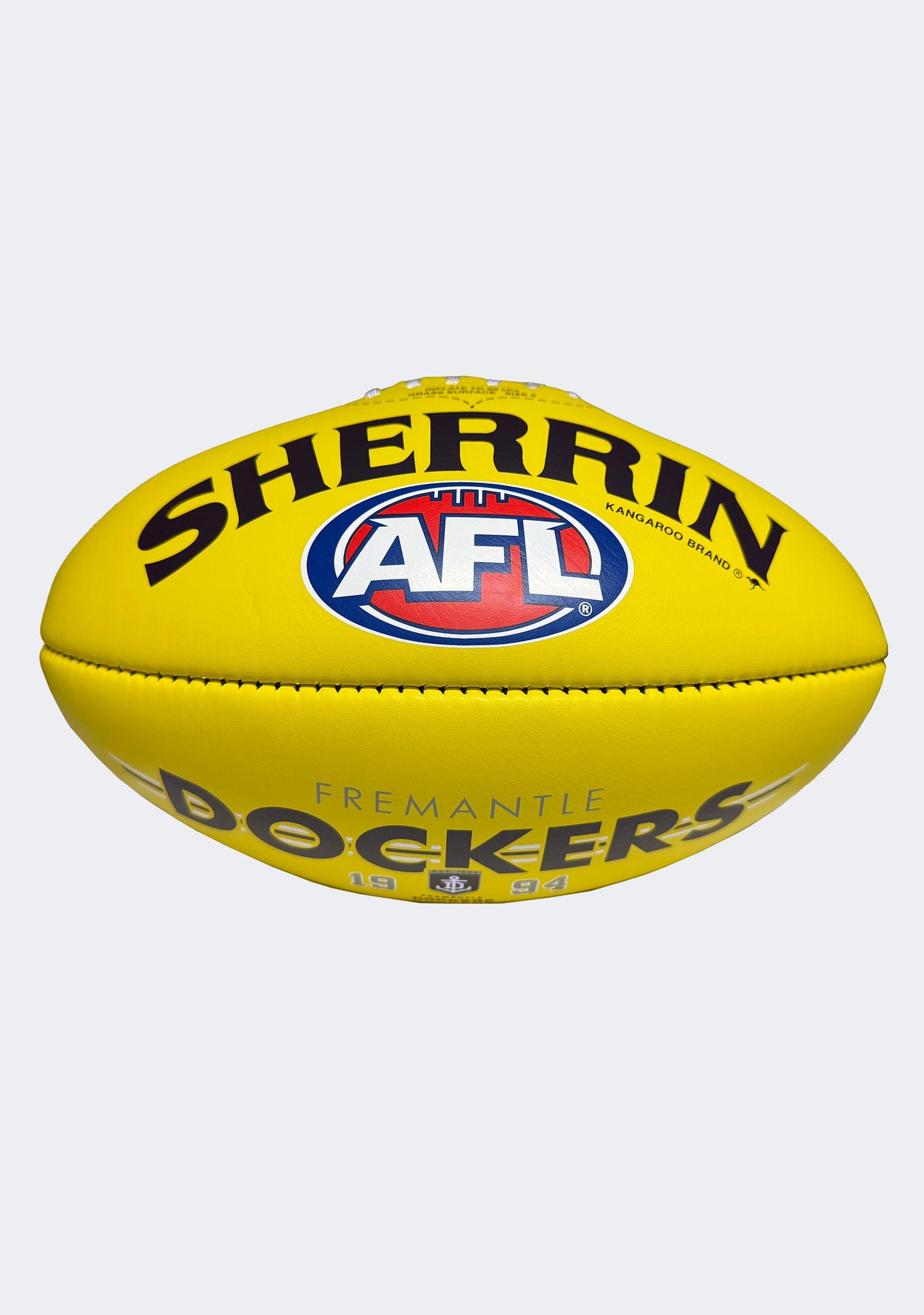 Sherrin AFL Fremantle Dockers Team Yellow Leather Football