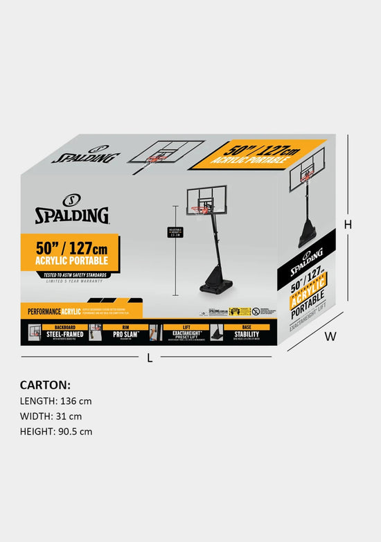 Spalding 50 Inch Acrylic Performance Basketball System