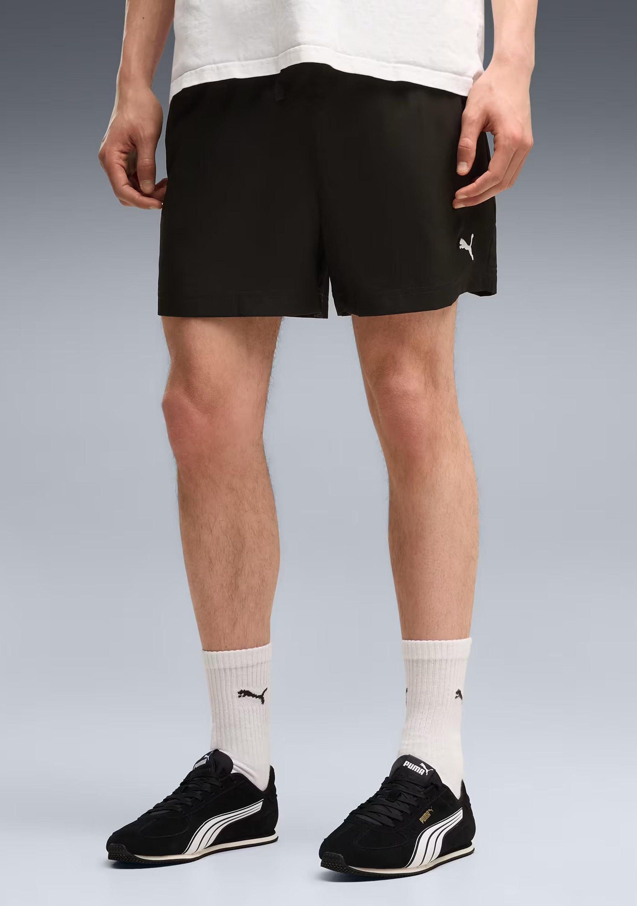 Puma Men's Essentials Woven 5 Inch Shorts Black