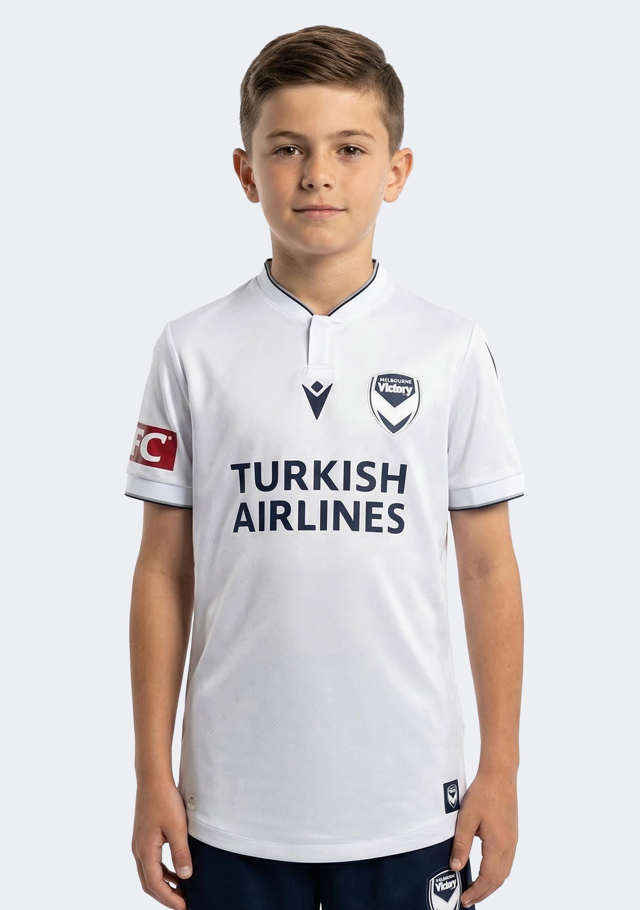Macron Kids' Melbourne Victory M24/25 ALW Authentic Short Sleeve Away Jersey
