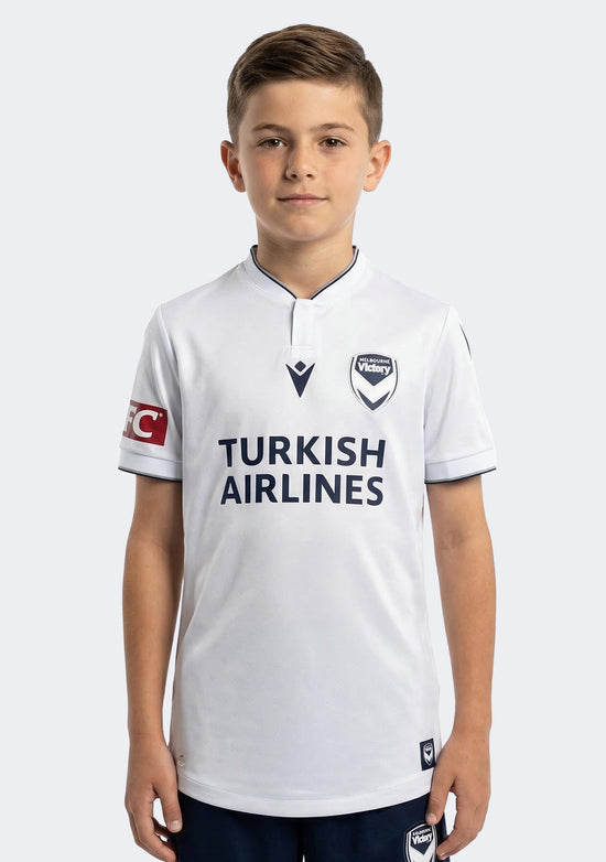 Macron Kids' Melbourne Victory M24/25 ALW Authentic Short Sleeve Away Jersey