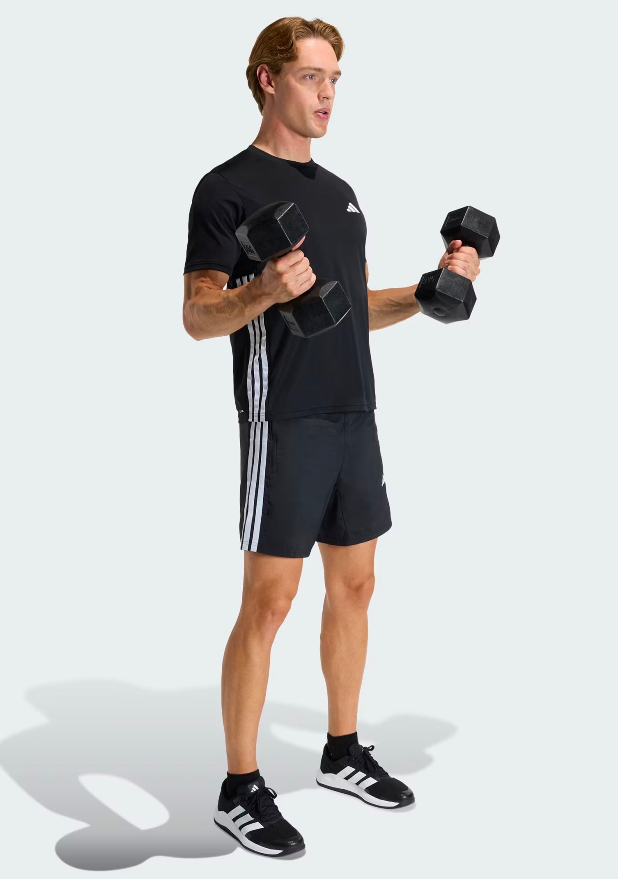 Adidas Men's Workout Essentials Base 3 Stripes Woven Short