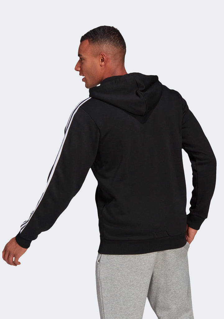 Adidas Men’s Essentials 3-Stripes Fleece Cut Full Zip Hoodie