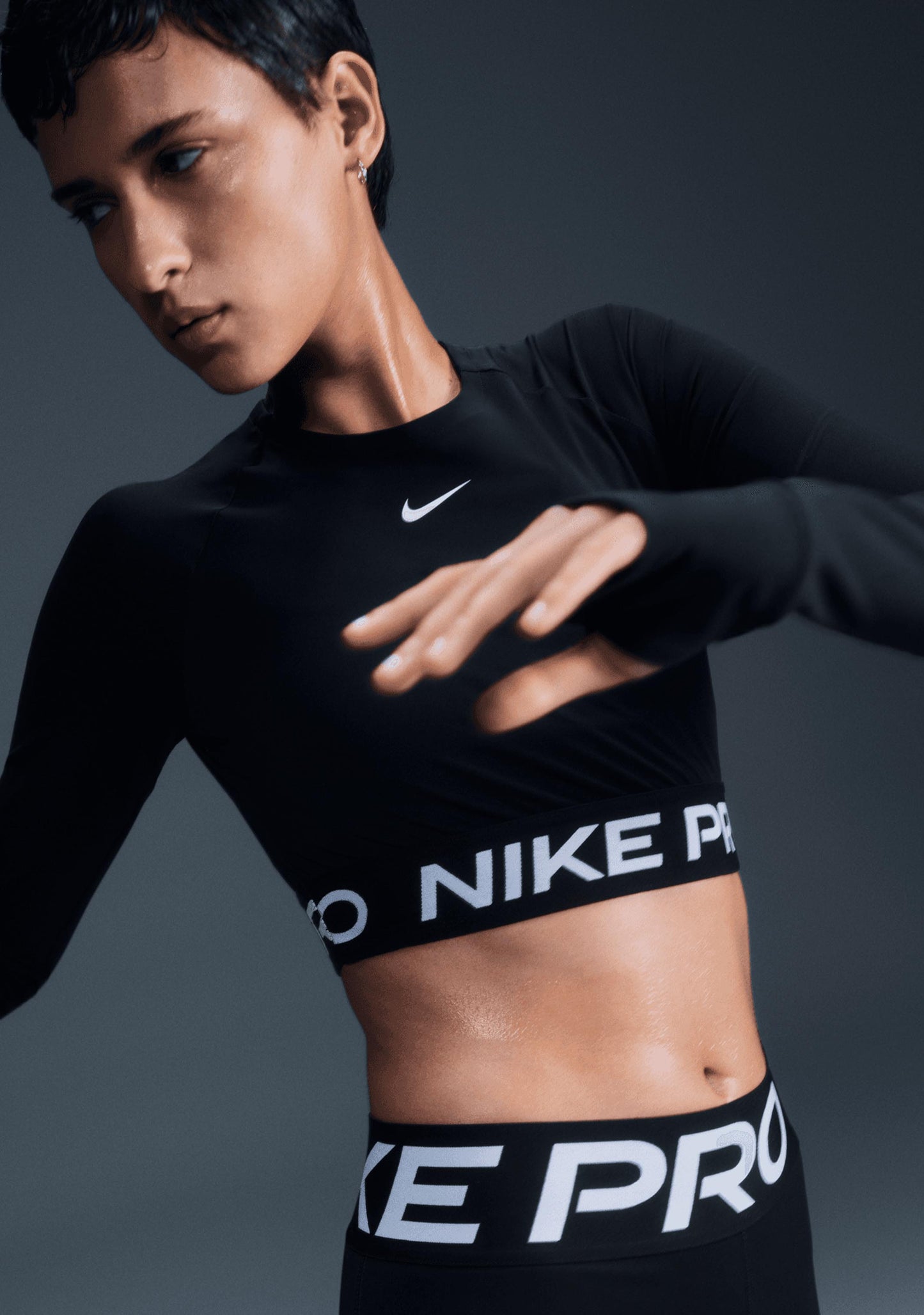 Nike Women's Pro Dri-Fit Cropped Long Sleeve Top