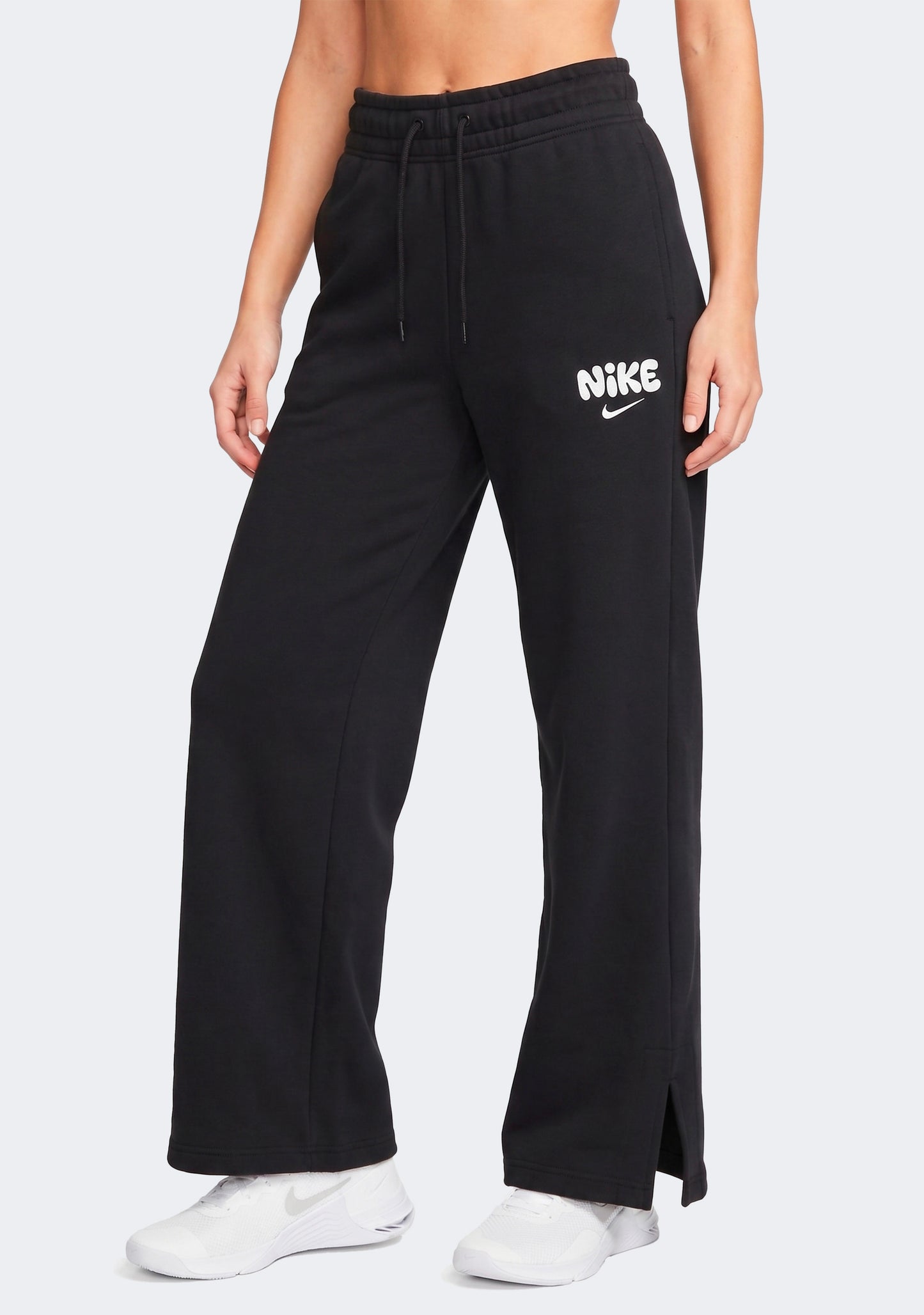 Nike Women's Mid-Rise Fleece Wide-Leg Pants