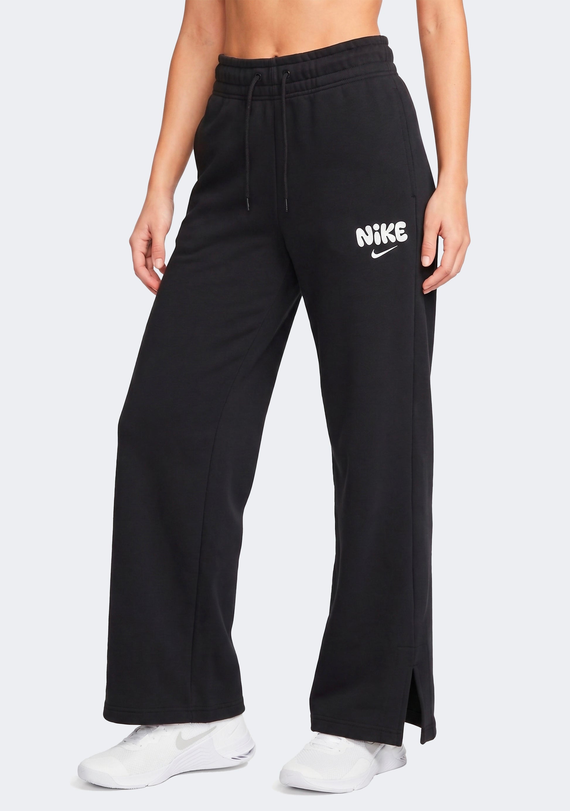 Nike Women's Mid-Rise Fleece Wide-Leg Pants