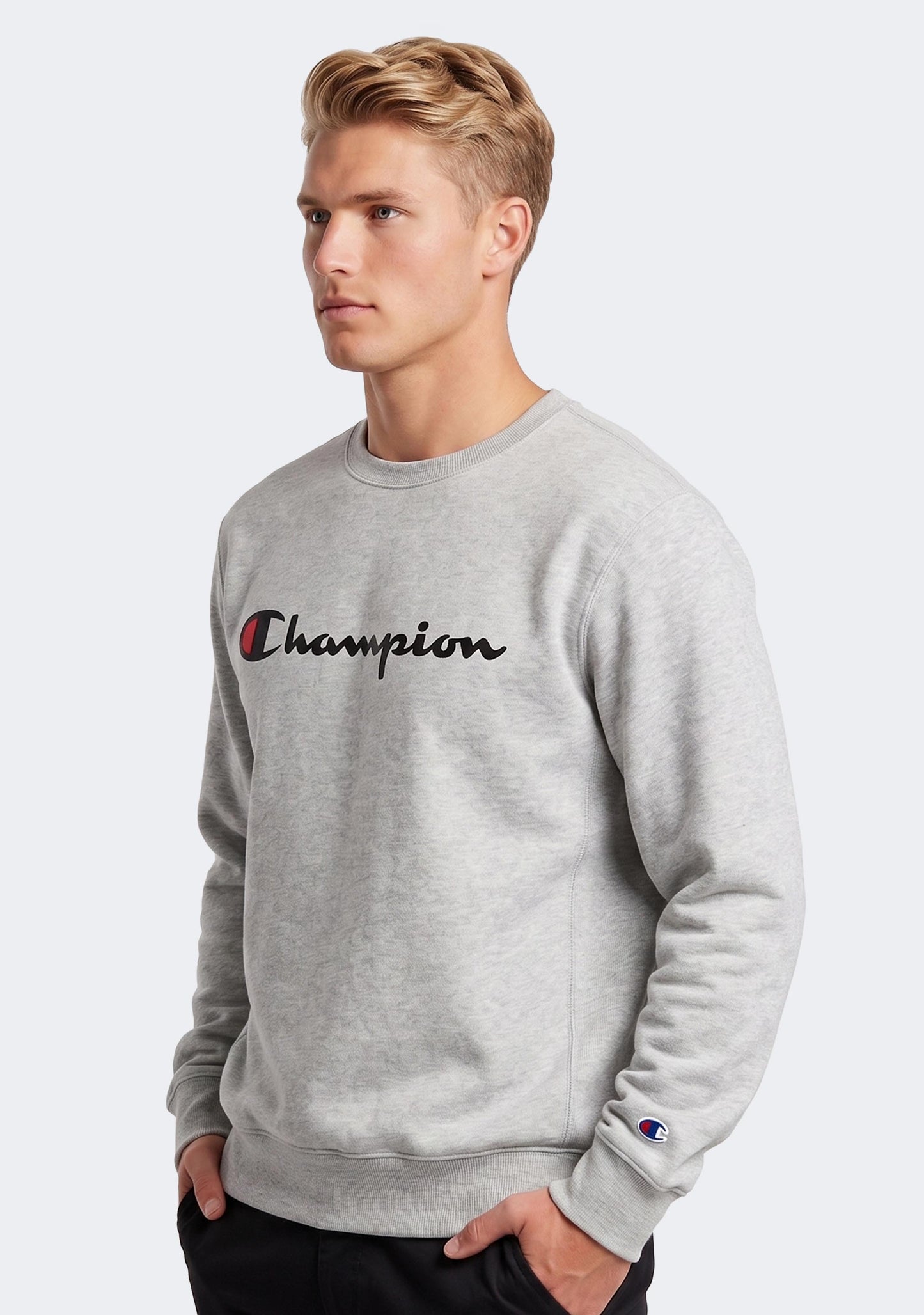Champion Men’s Script Crew Oxford Heather