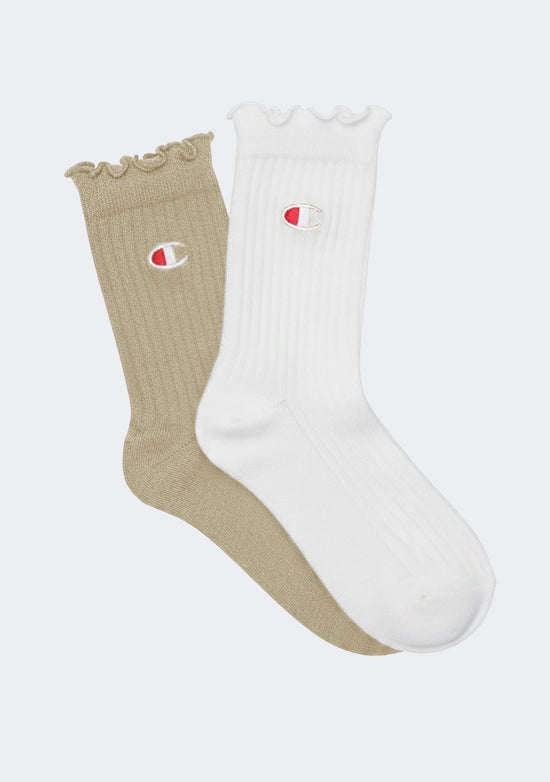 Champion Lifestyle Frill Quarter Crew Socks 2 Pack