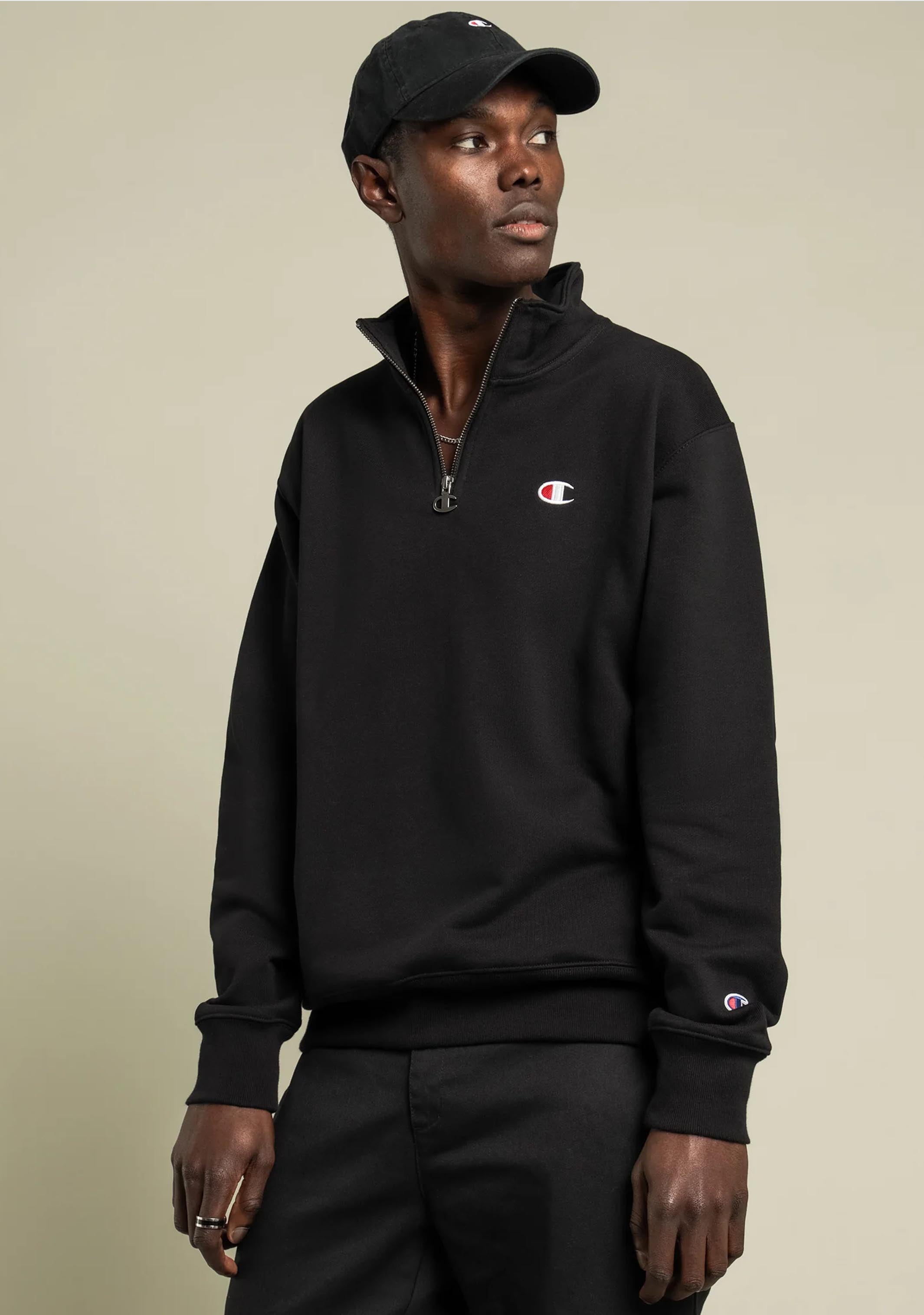 Champion 「REVERSE WEAVE」 Champion: Black Reverse Weave Zip Up Hoodie | influenceu Canada