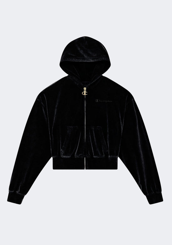 Champion Women's Rb Velvet Velour Zip Hoodie