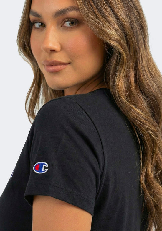 Champion Women's Script Short Sleeve Tee Black