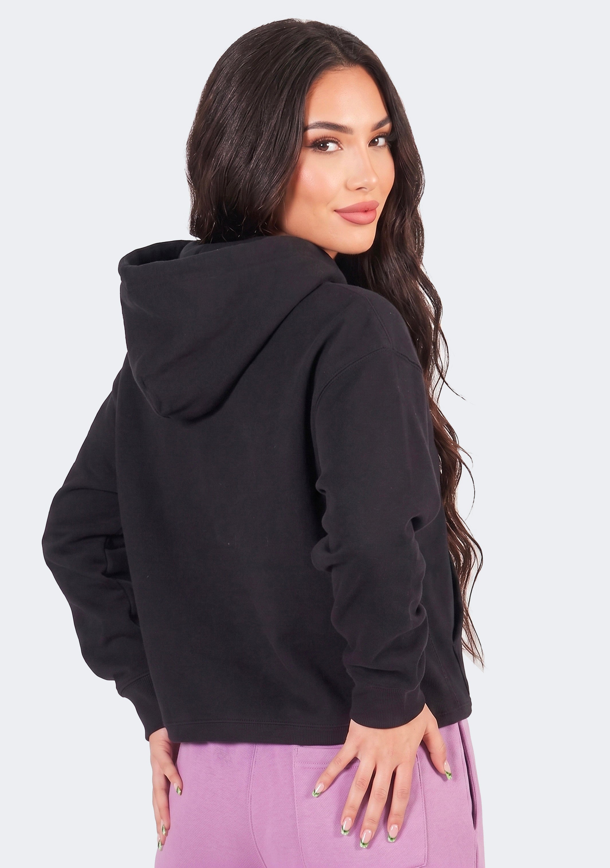 Champion Women's Reverse Weave C Logo Regular Fit Hoodie Black