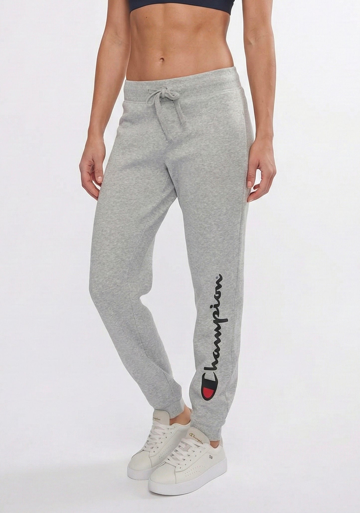 Champion Women's Script Cuff Pants Oxford Heather Grey