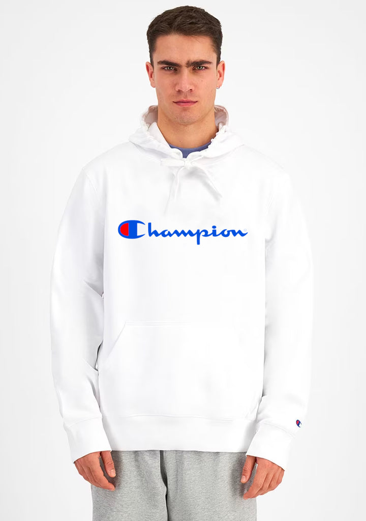 Champion Men's Script Logo Hoodie White