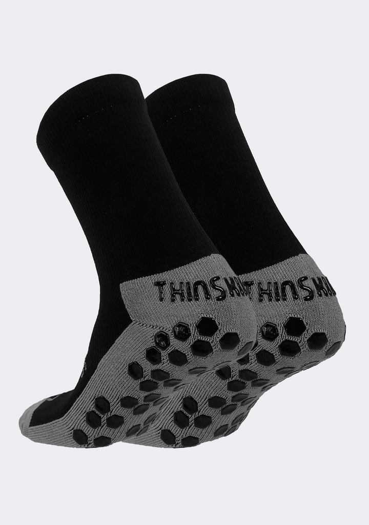 Thin Skins Grip Crew Socks Black