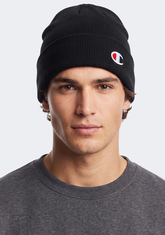 Champion Unisex C Logo Beanie Black