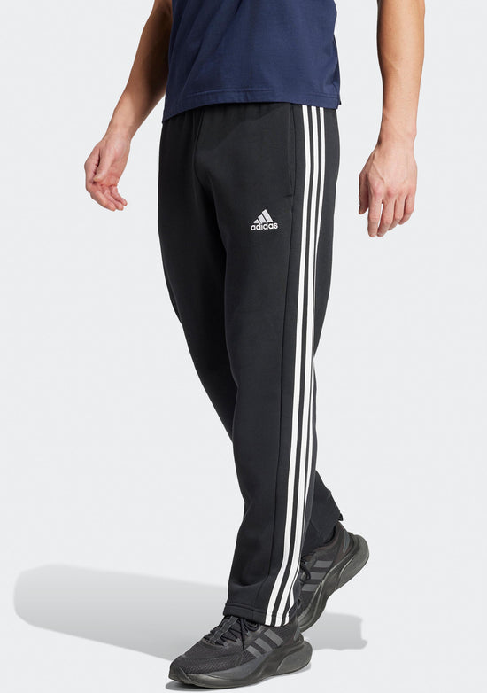 Adidas Men's Essentials 3-Stripes Open Hem Fleece Pants