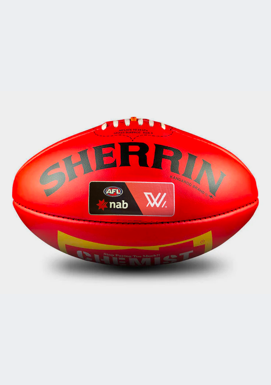 Sherrin KB Red Blemish AFLW Leather Game Ball