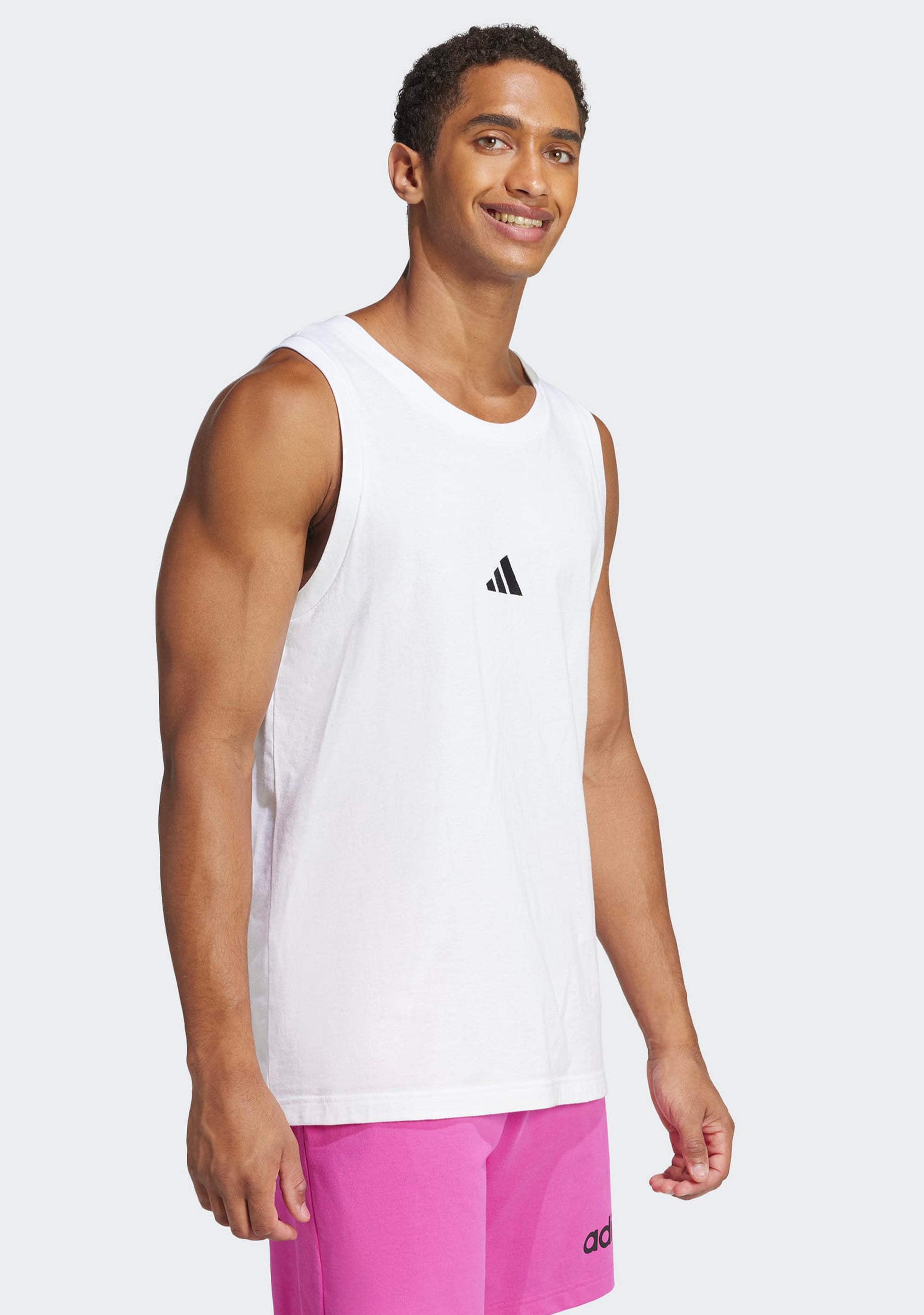 Adidas Men's Essentials Small Logo Tank Top White/Black