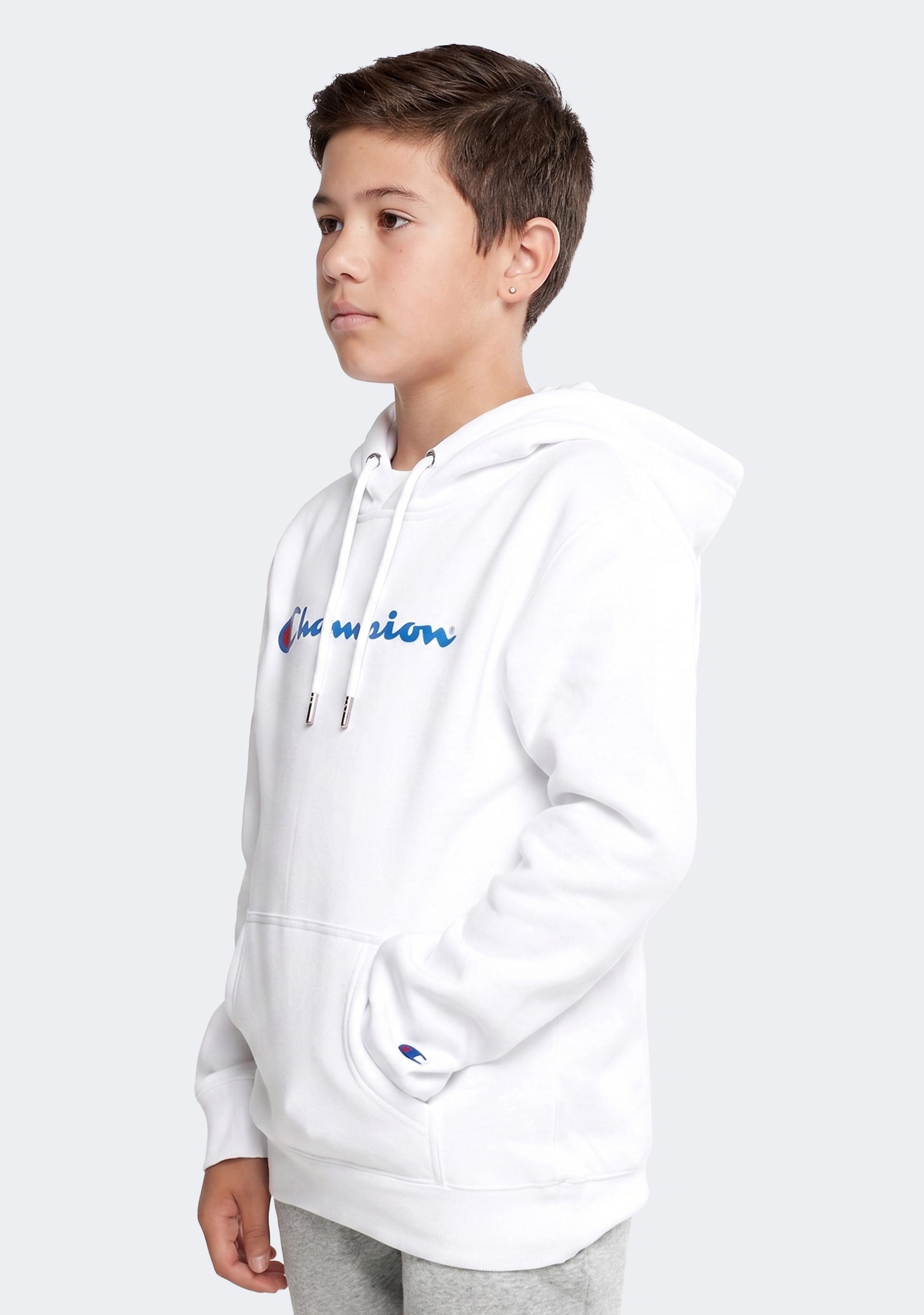Champion Junior Script Hoodie White