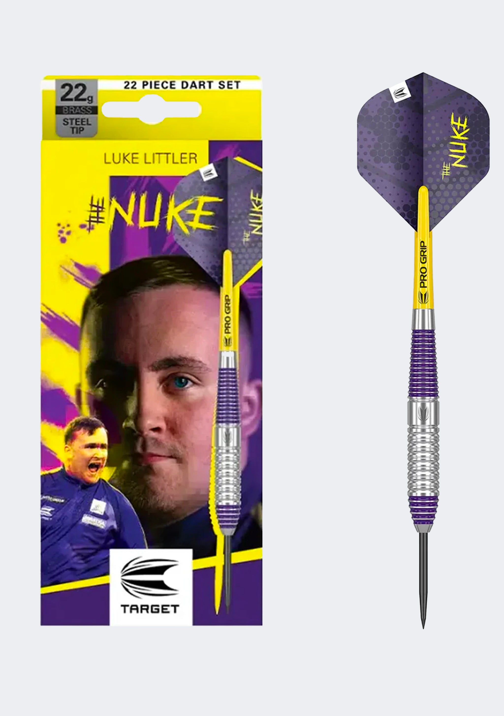 Target Darts Luke Littler 22g Brass Steel Tip Darts