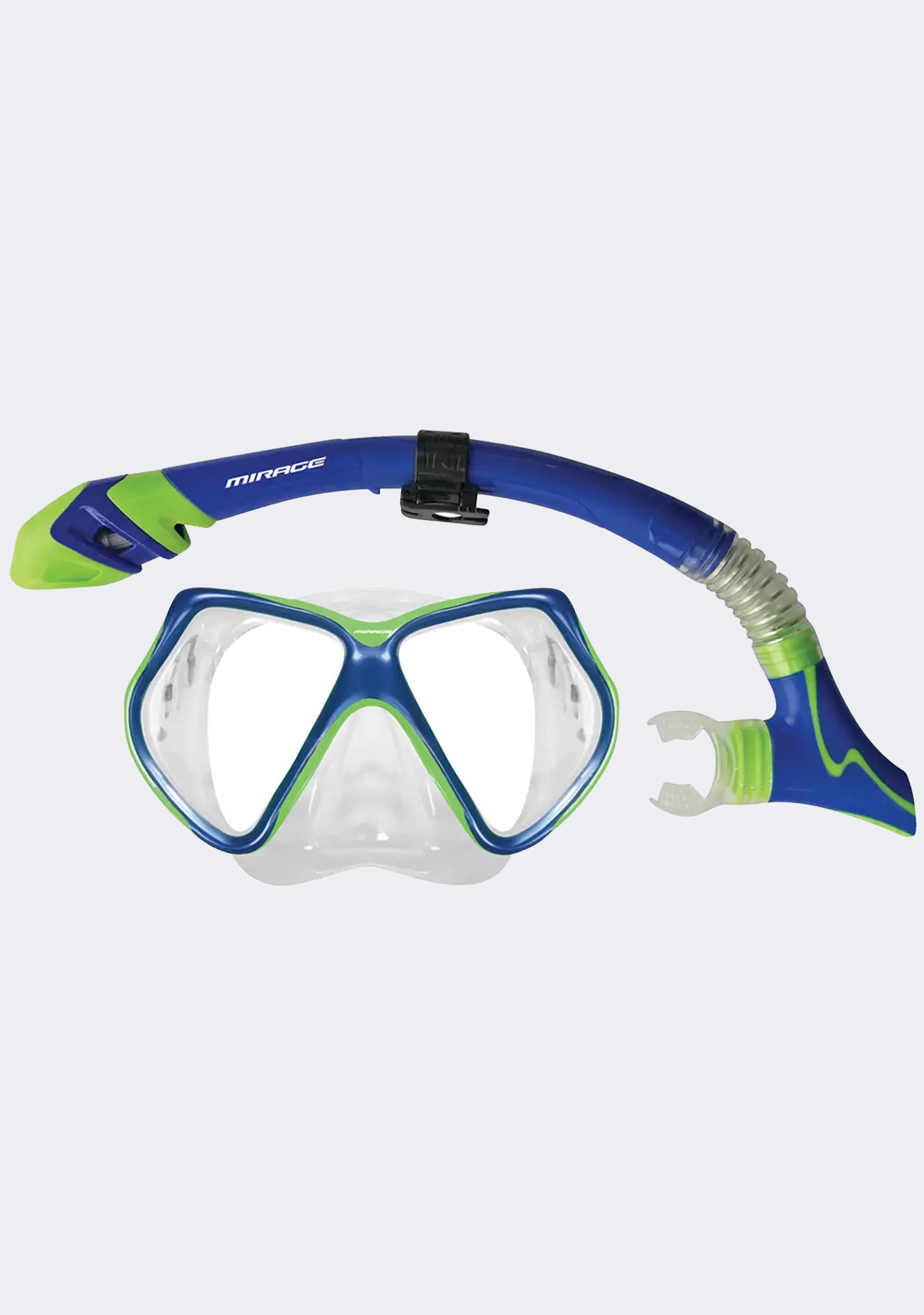 Mirage Adults Bermuda Dry Mask and Snorkel Set Blue