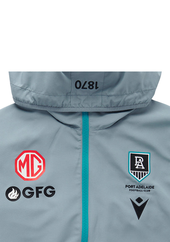 Macron Port Adelaide M21 Mens Travel Full Zip Micro Hooded Sweatshirt <BR> 58542840