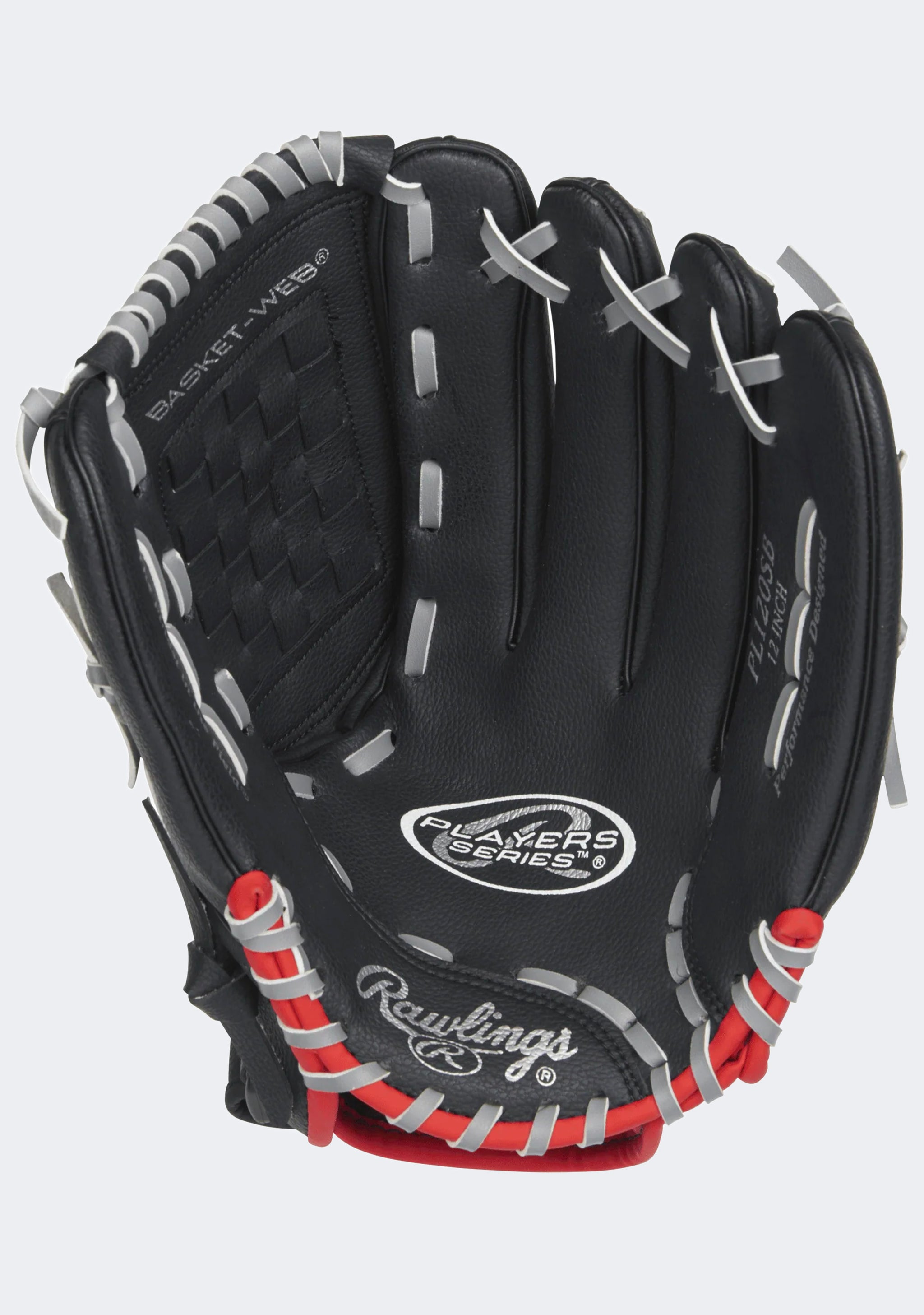 Rawlings Players Series 12" Right Hand Throw Baseball Glove Black/Red