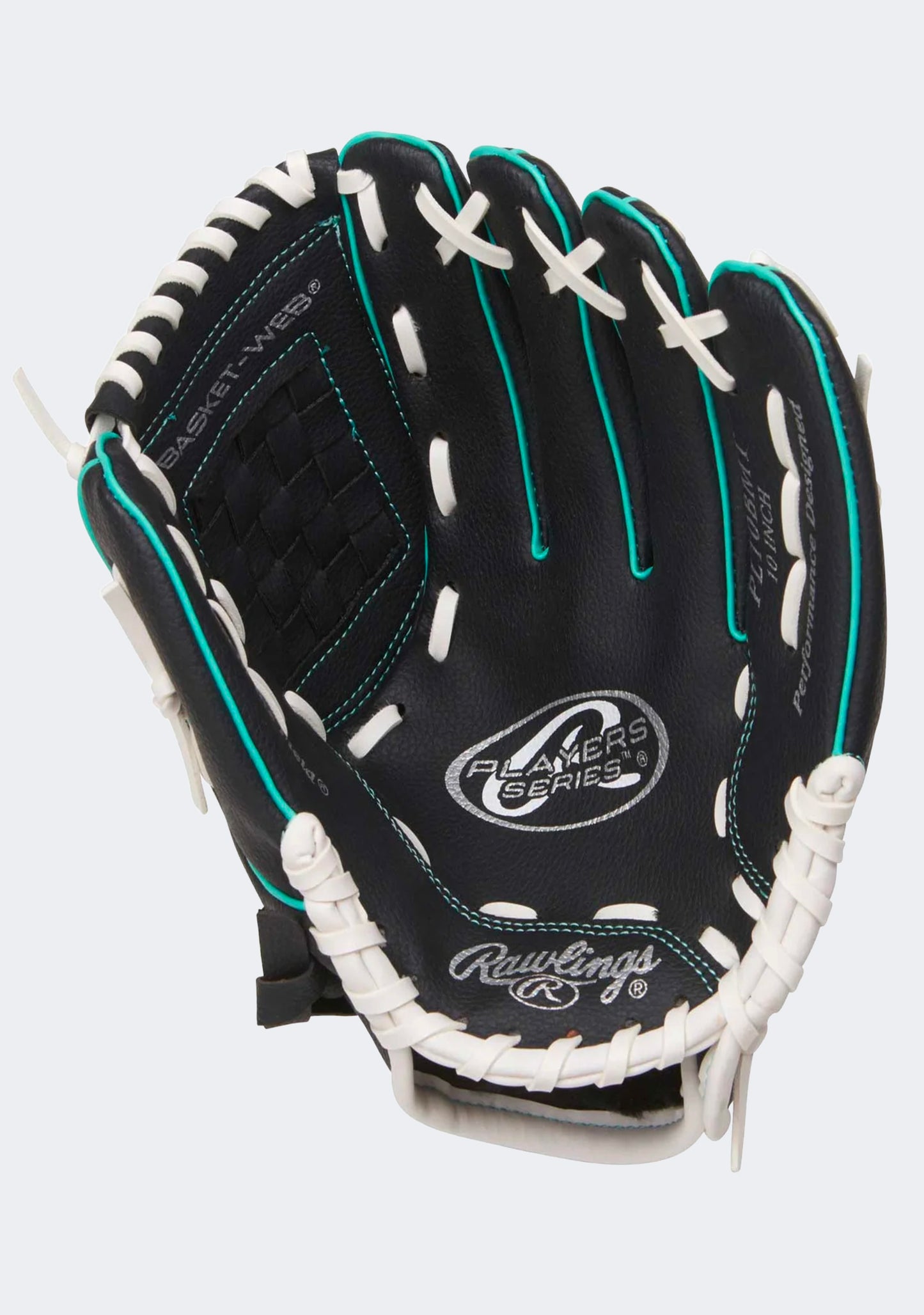 Rawlings Youth Players Series 10" Right Hand Throw Baseball Glove Black/Mint