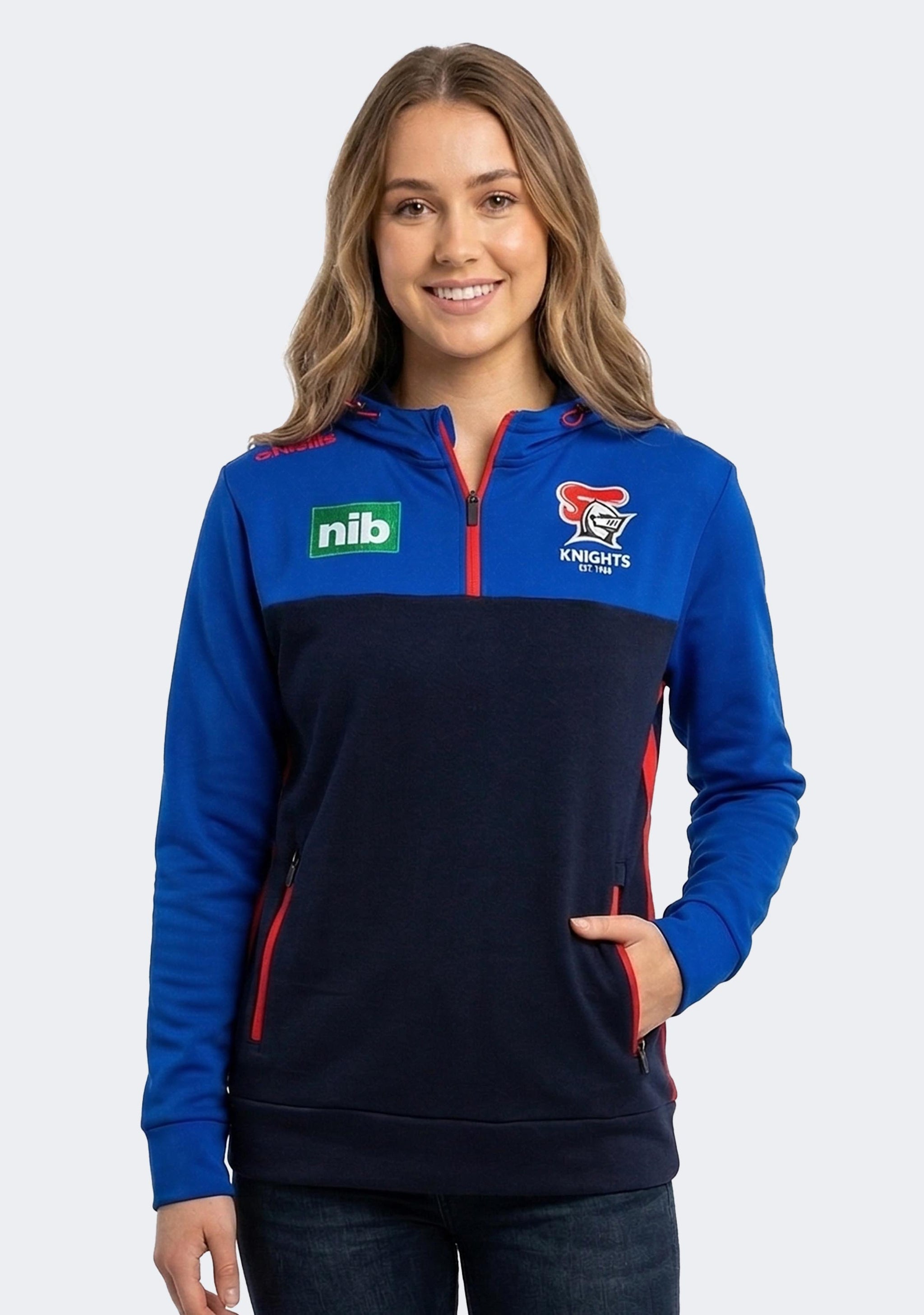 O'Neills Women's Newcastle Knights Severn 100 Half Zip Hoodie