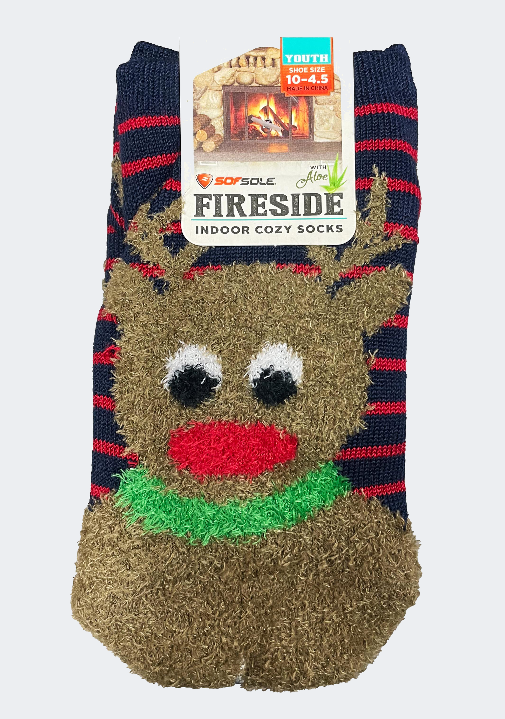 Sofsole Youth Fireside Indoor Cozy Low Cut Socks Reindeer