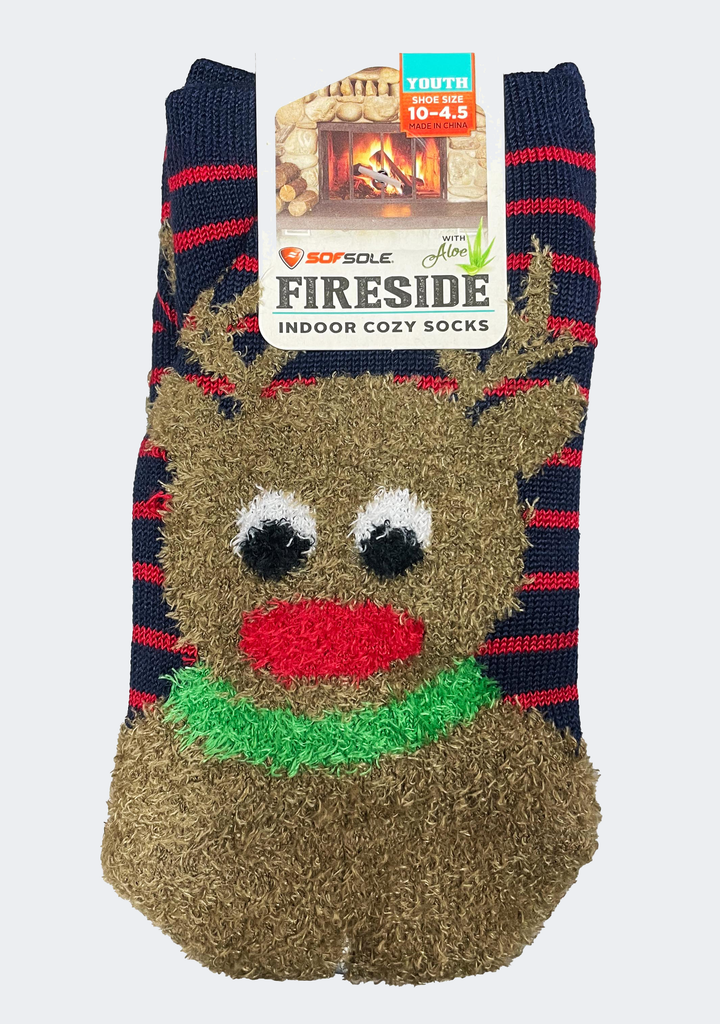 Sofsole Youth Fireside Indoor Cozy Low Cut Socks Reindeer