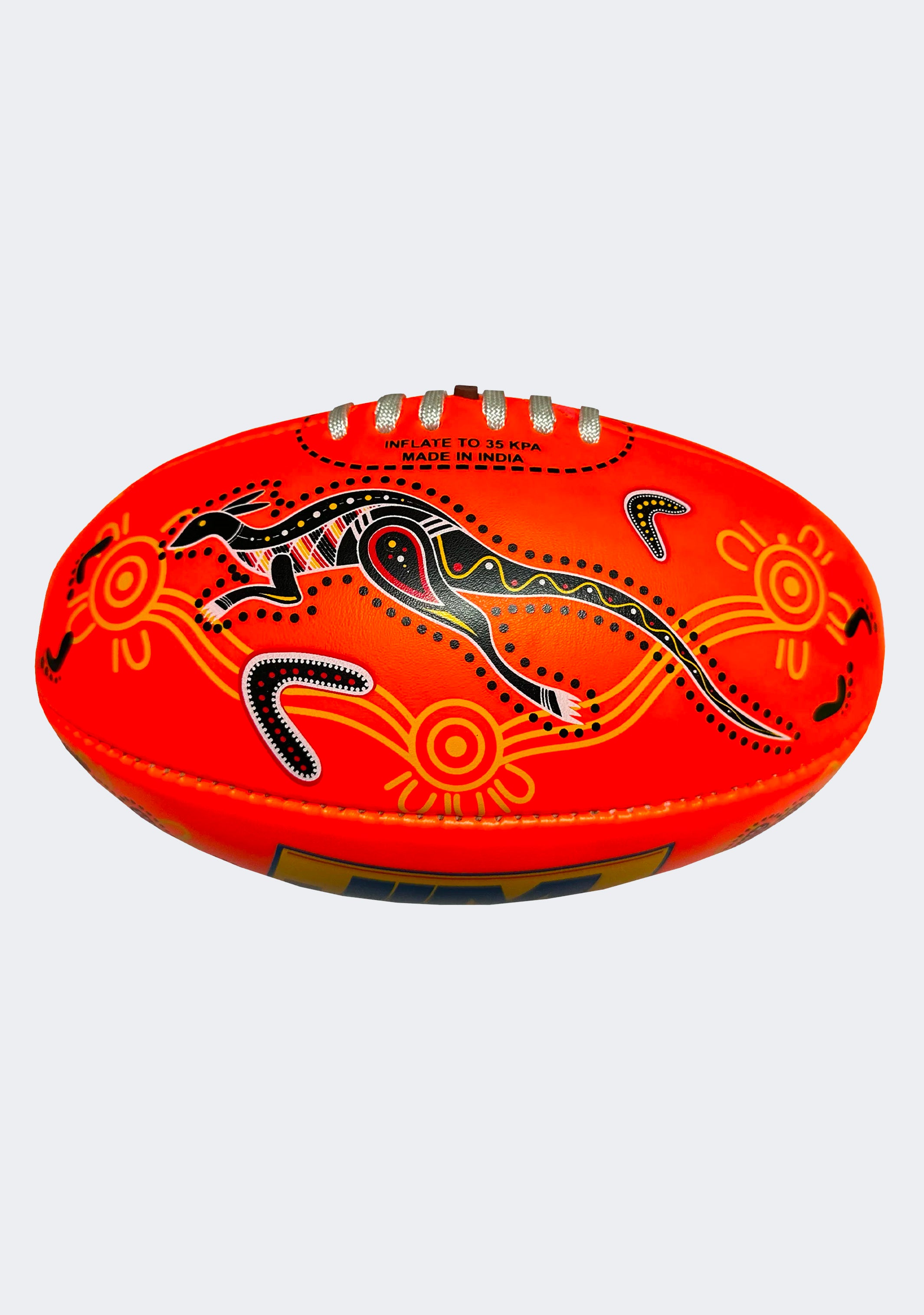 Burley Jim Kidd Sports Soft Touch Indigenous Footy Neon Orange