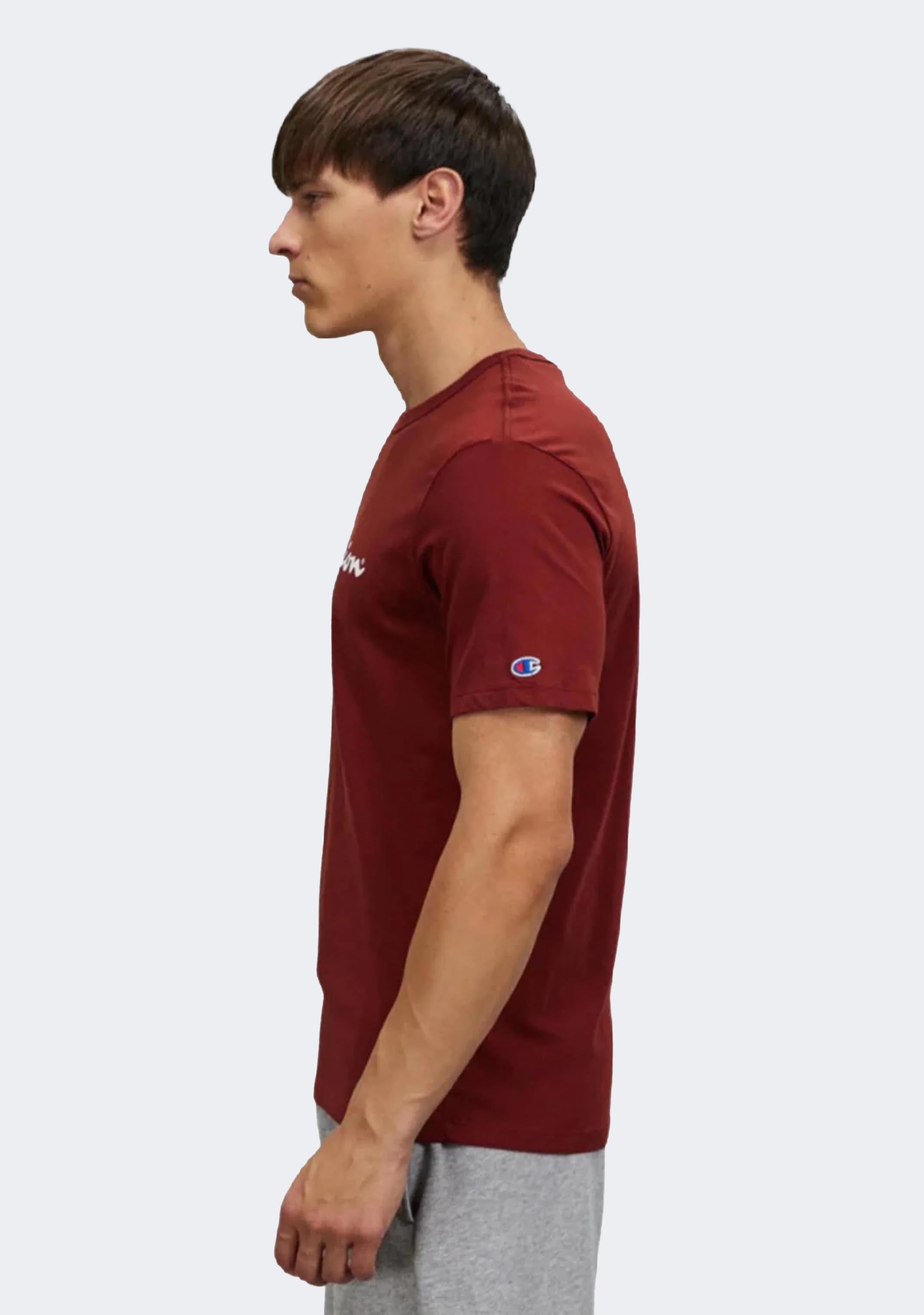 Champion Men's Script Logo Short Sleeve Tee Red/Brown
