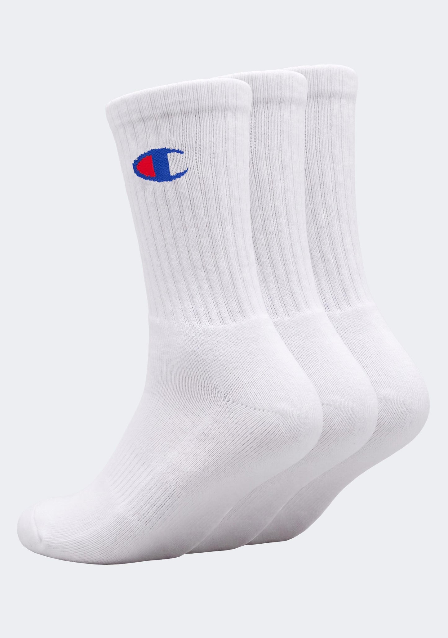 Champion Adults C Logo Crew Socks 3 Pack White