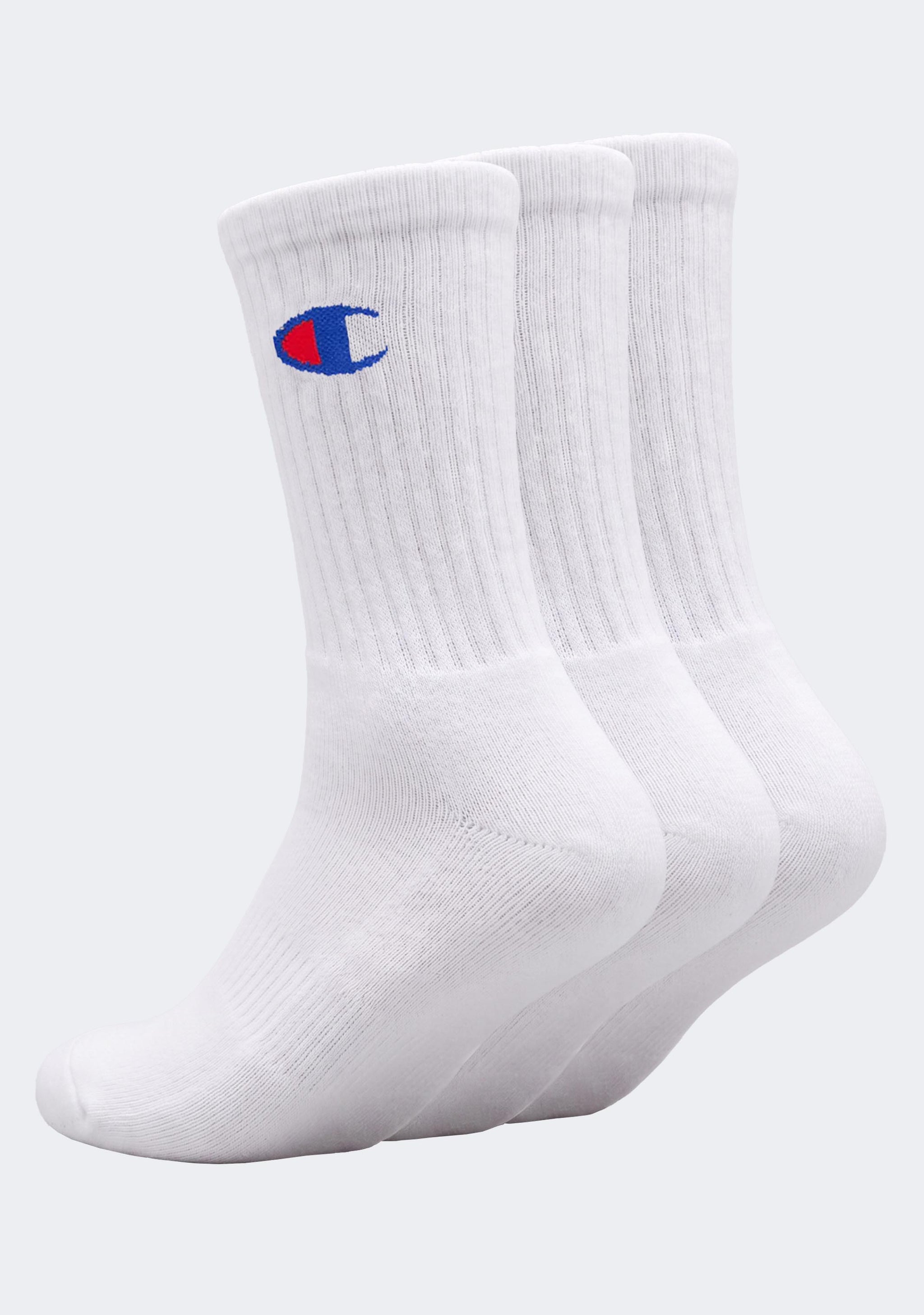 Champion Adults C Logo Crew Socks 3 Pack White