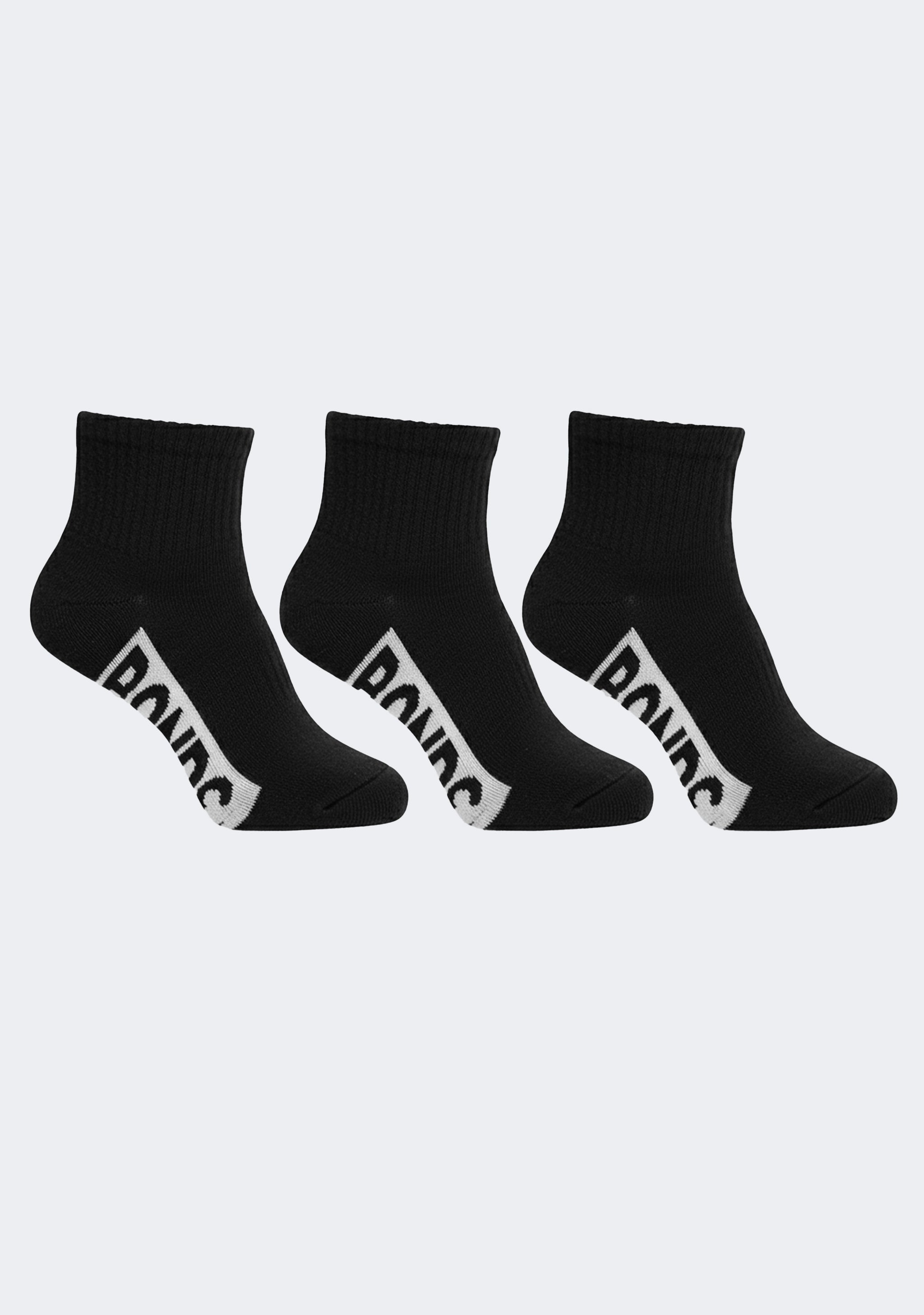 Bonds Men's Cushioned 1/4 Crew Black Socks 3 Pack