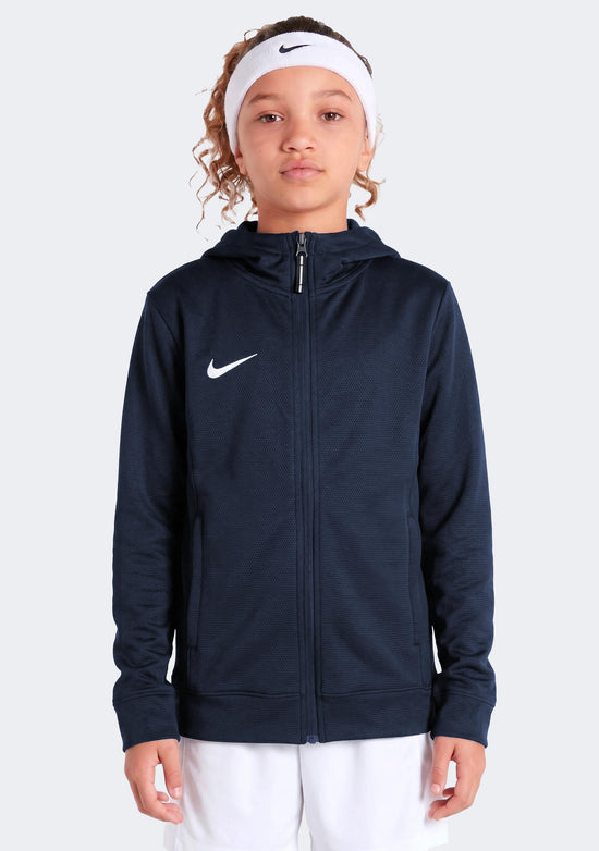 Nike Kids' Team Basketball Full Zip Stock Hoodie Navy