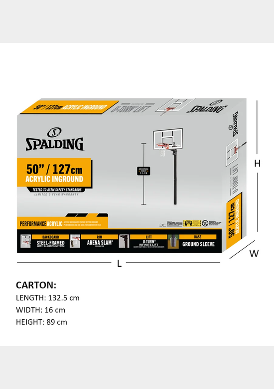 Spalding In-Ground System - 50 inch (127cm) Acrylic U-Turn