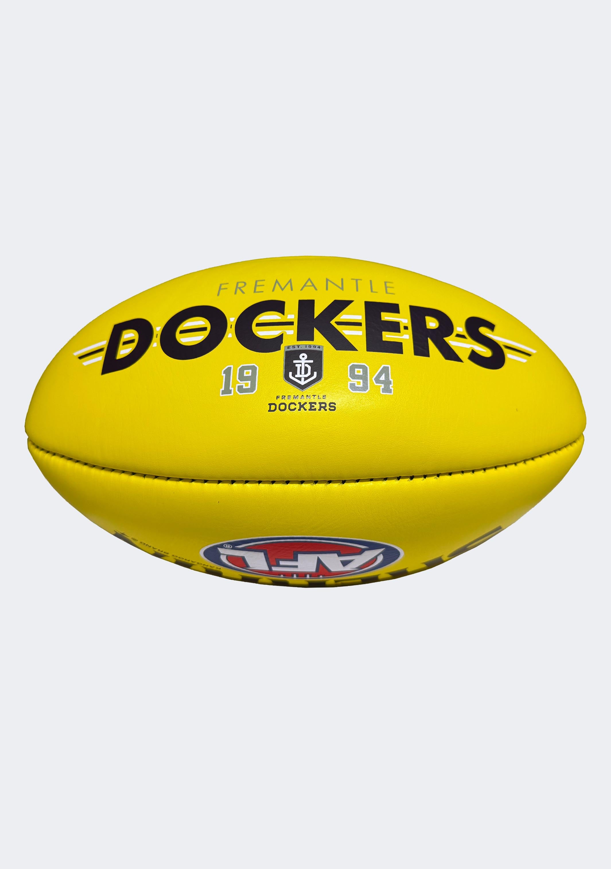 Sherrin AFL Fremantle Dockers Team Yellow Leather Football