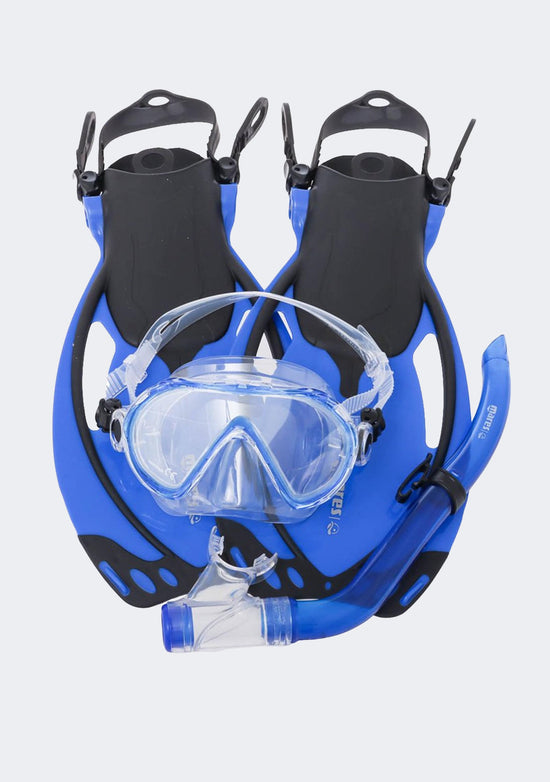 Mares Kids' Seahorse Allegra Snorkel and Fins Set Blue