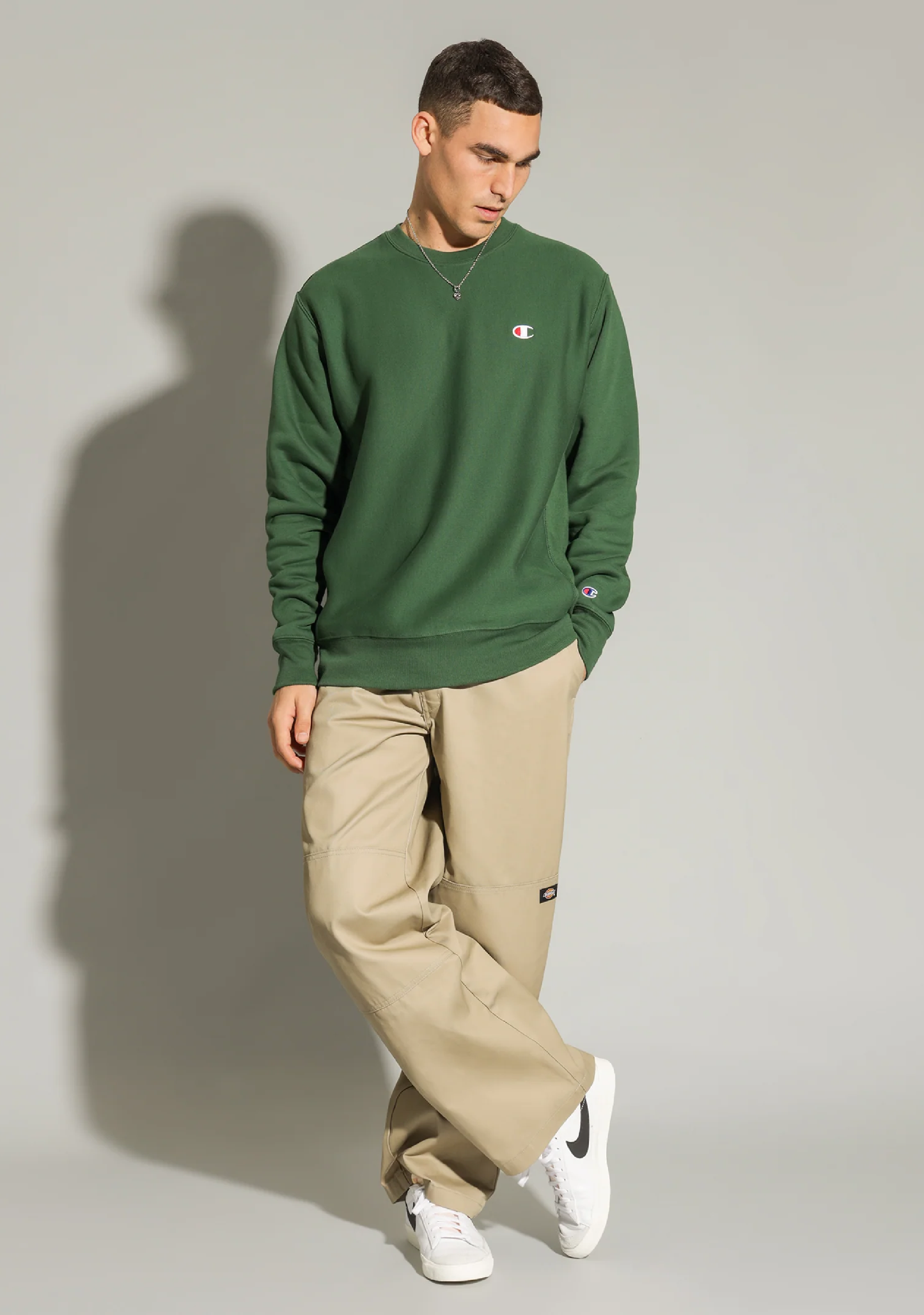 Champion Men's Rochester Weave Small C-Logo Crew