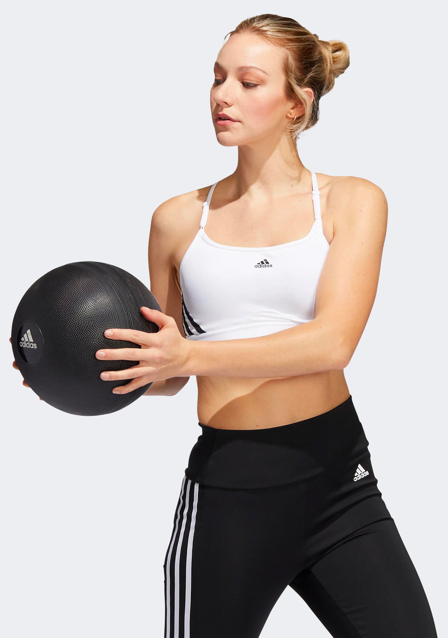 Adidas Women's Aeroreact Training 3 Stripes Bra