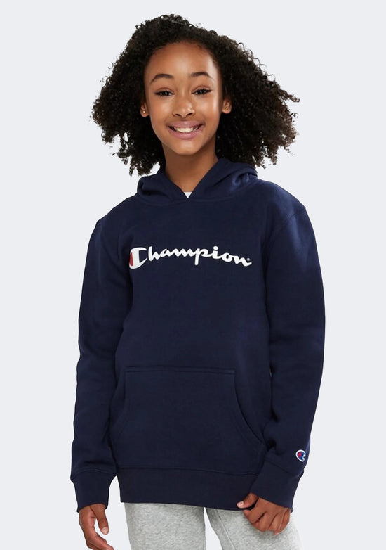 Champion Junior Script Hoodie Navy