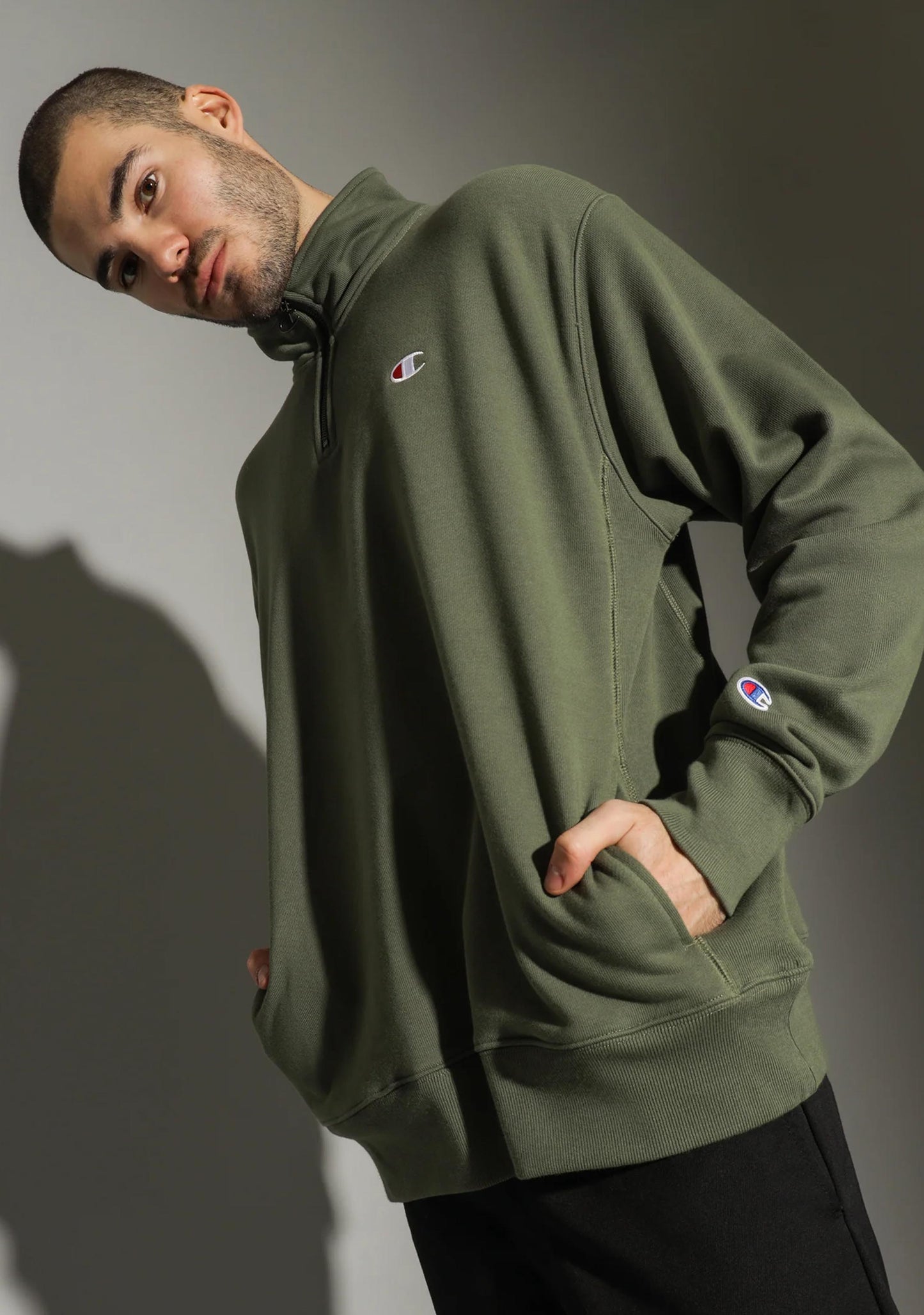 Champion Men's Reverse Weave Terry Quarter Zip