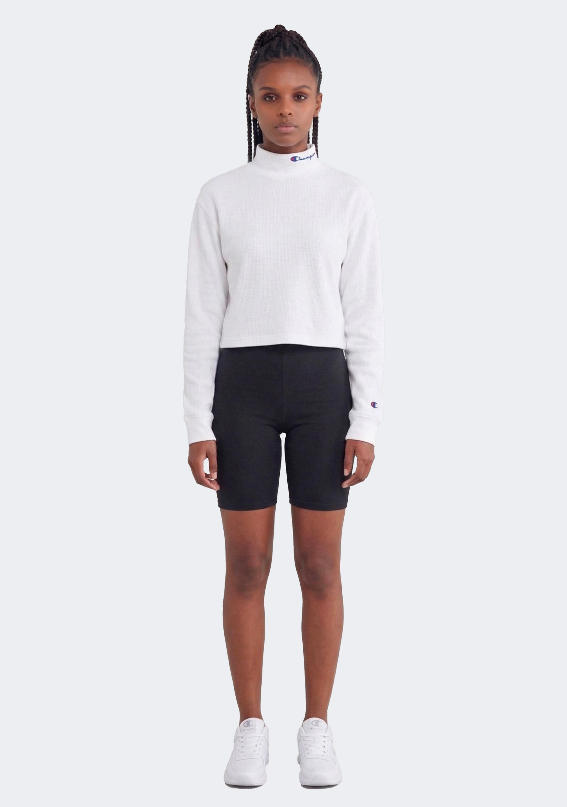 Champion Women's Heritage Mock Long Sleeve Cropped Tee
