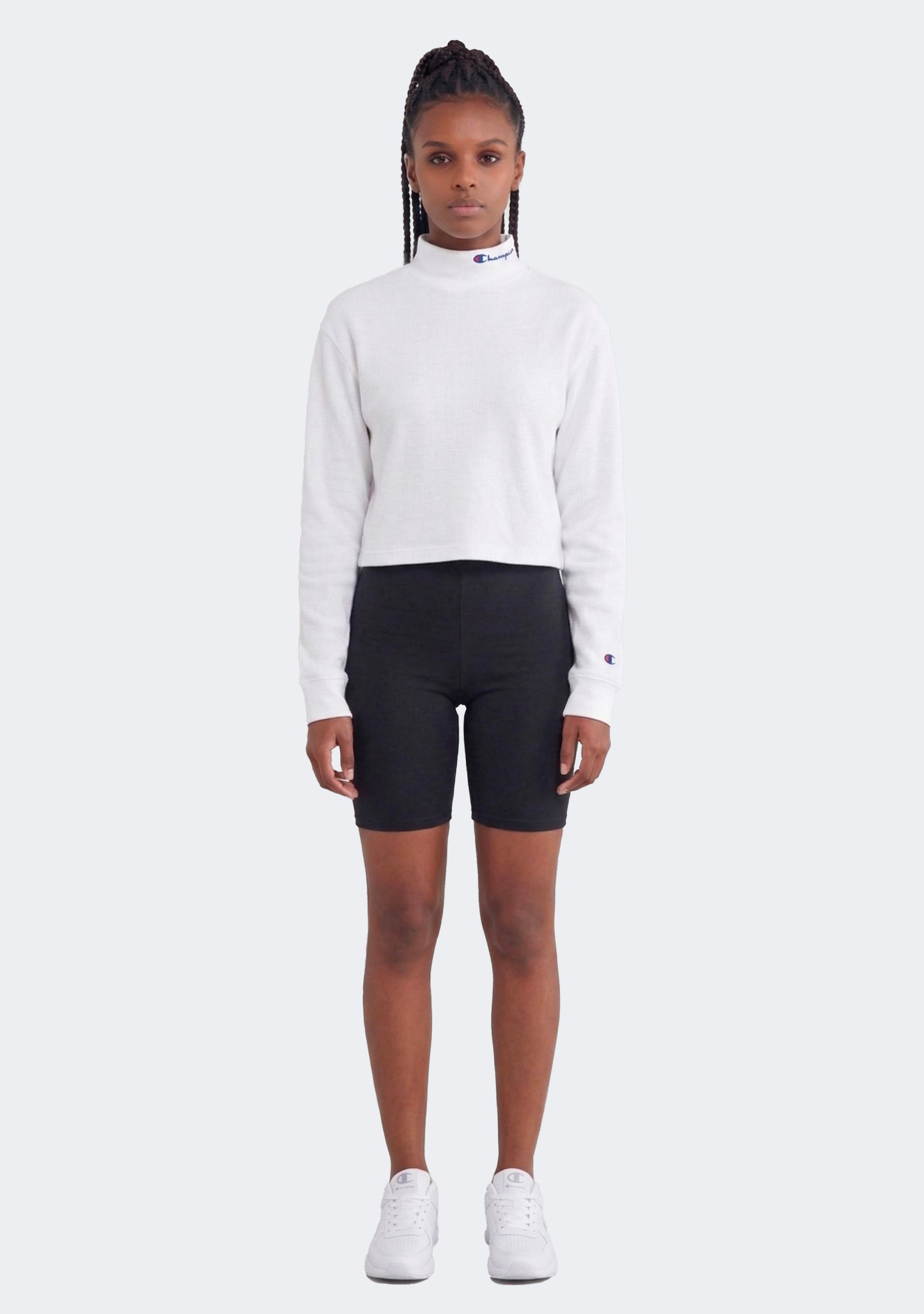 Champion Women's Heritage Mock Long Sleeve Cropped Tee