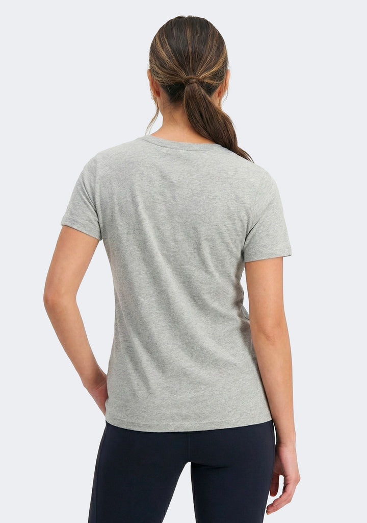Champion Women's Script Short Sleeve Tee Grey